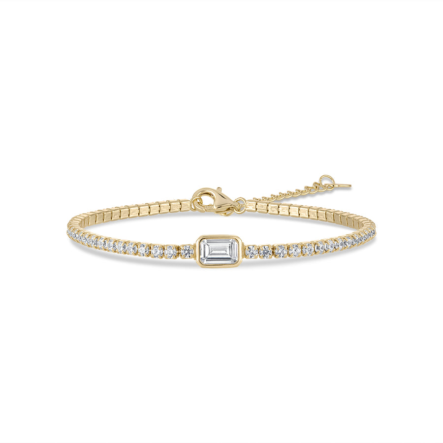 Vermeil Emerald Cut Whisper Tennis Bracelet