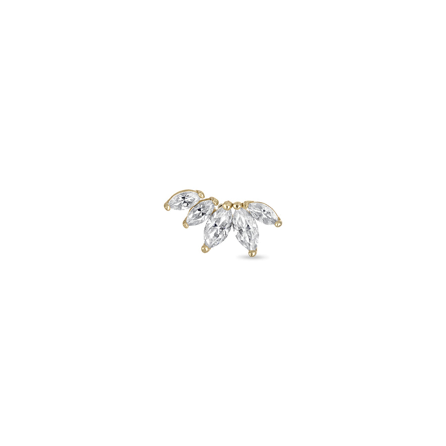 Vermeil Marquise Petal Flat Back Earring