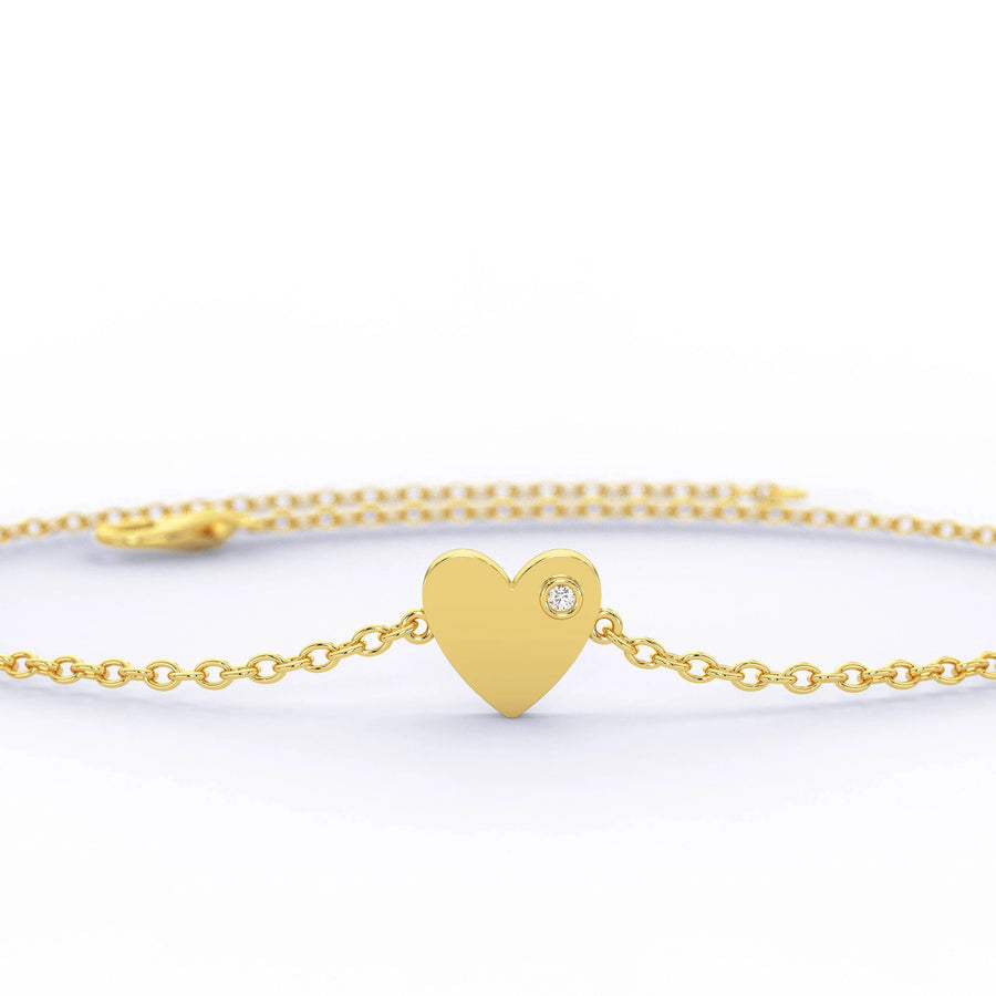 14k Diamond Accent Heart Bracelet
