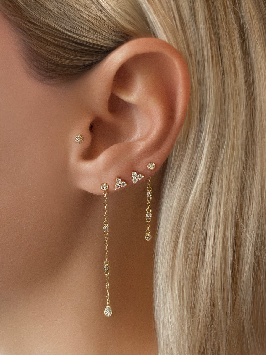 Vermeil Double Chain Multitasker Chain & Stud Set
