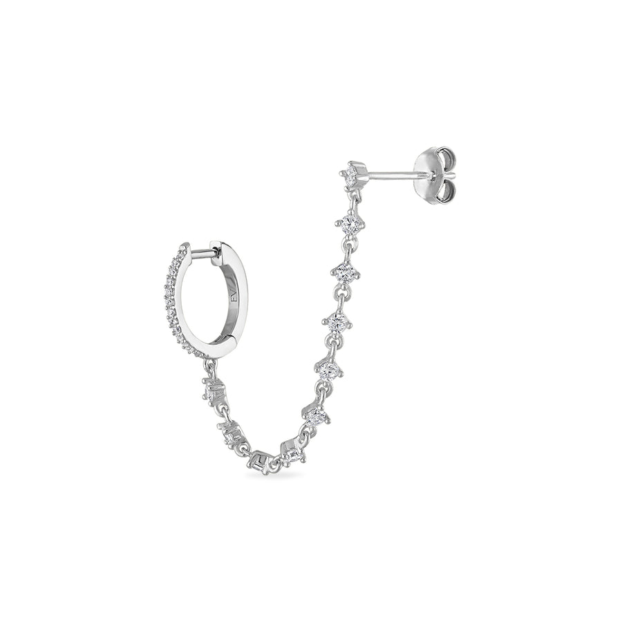 Vermeil Huggie and Stud Dangle Chain Earring