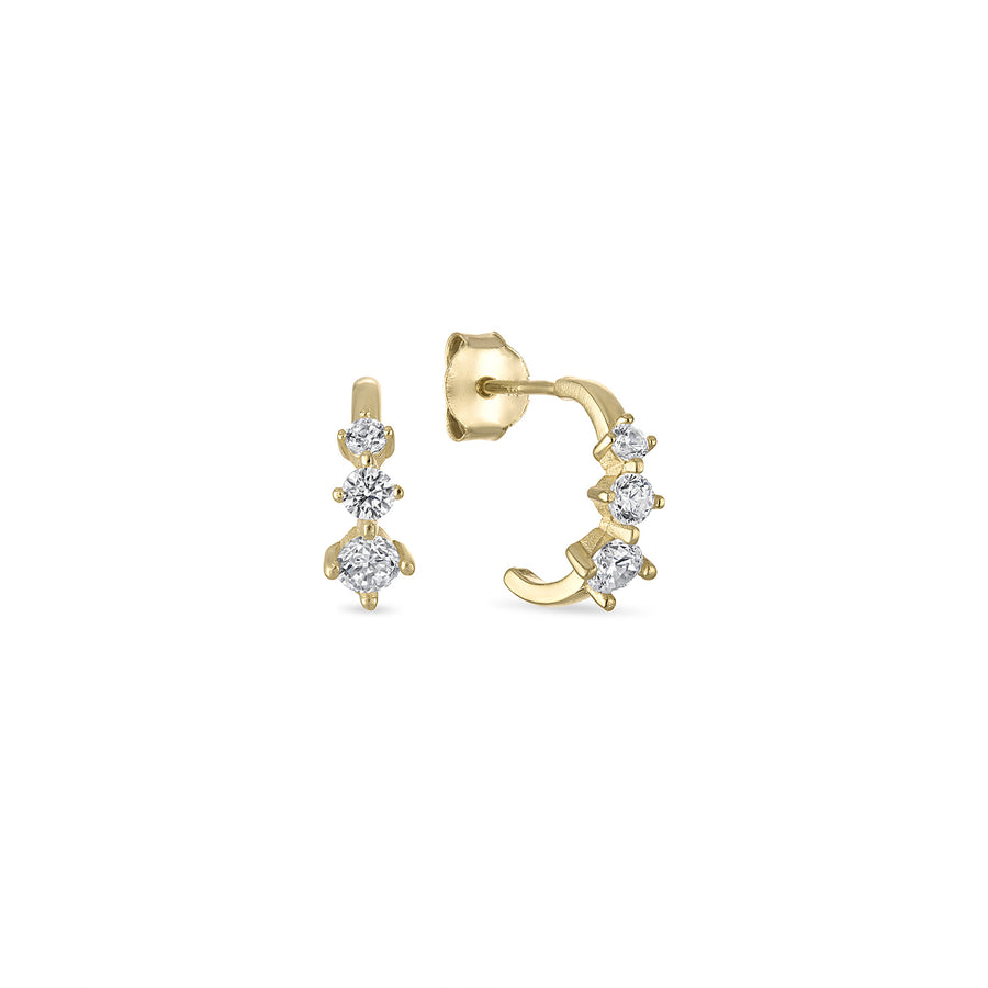 Vermeil Graduating Stone Stud Earrings
