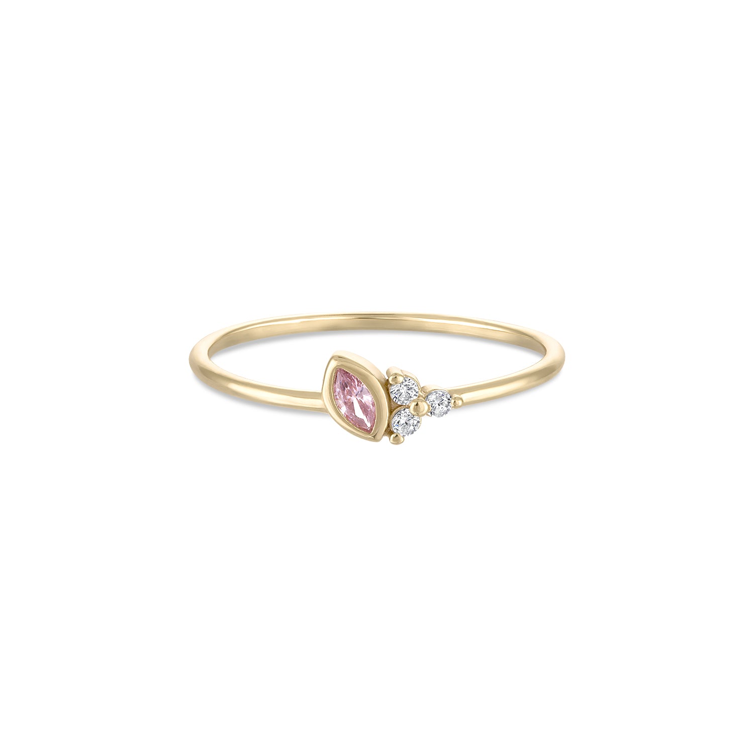 14k Vermeil Ballerina Pink & CZ Cluster Ring