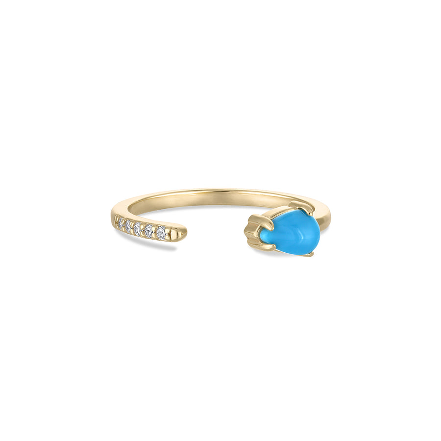 Vermeil Tropical Breeze Turquoise & CZ Open Wrap Ring