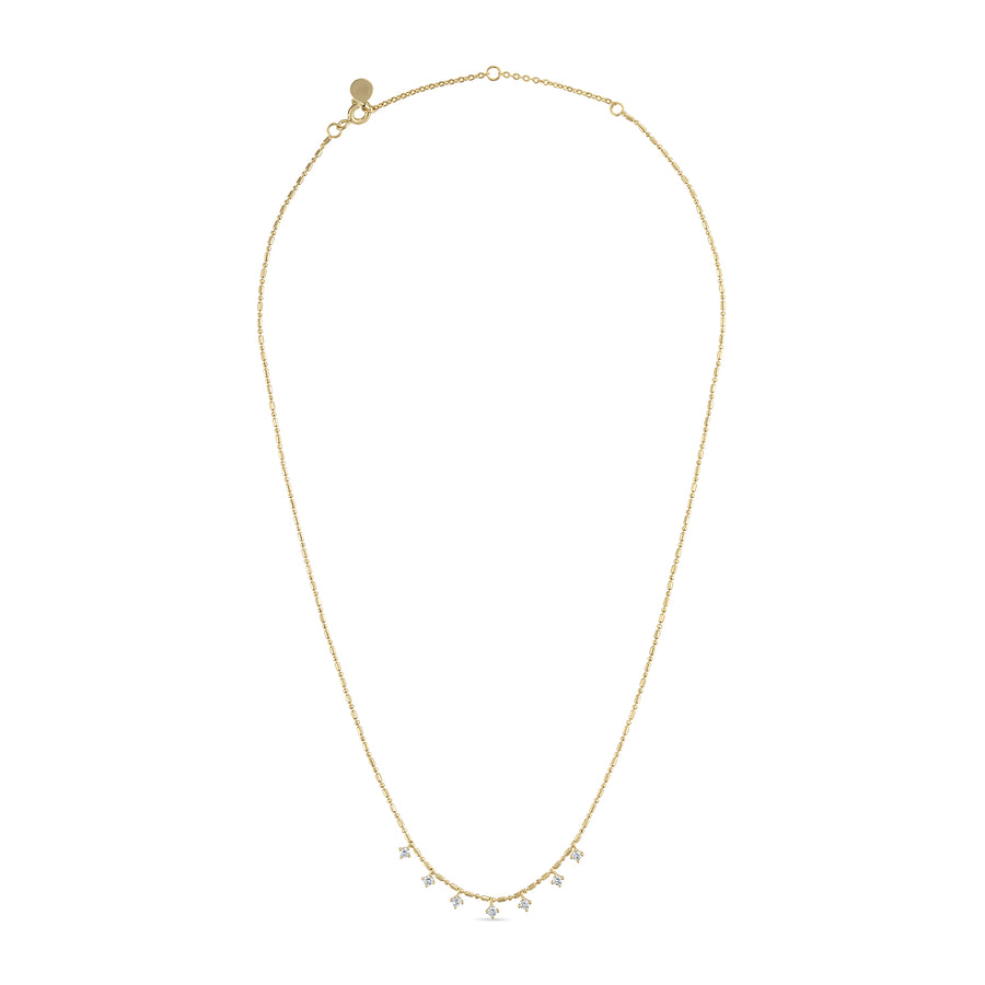 14k Gold Vermeil Layering Dangle CZ on Beaded  Chain