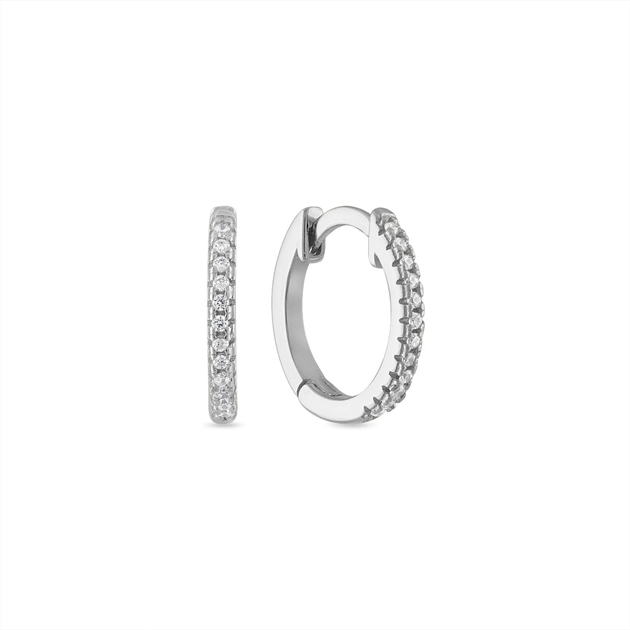 14k Vermeil Essential Pave' CZ Small Hoop Huggies