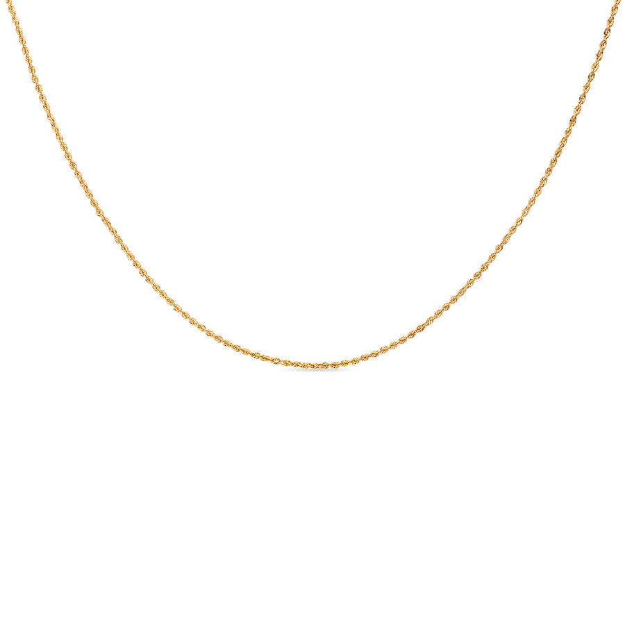 14K Gold Dainty Rope Chain Choker Necklace