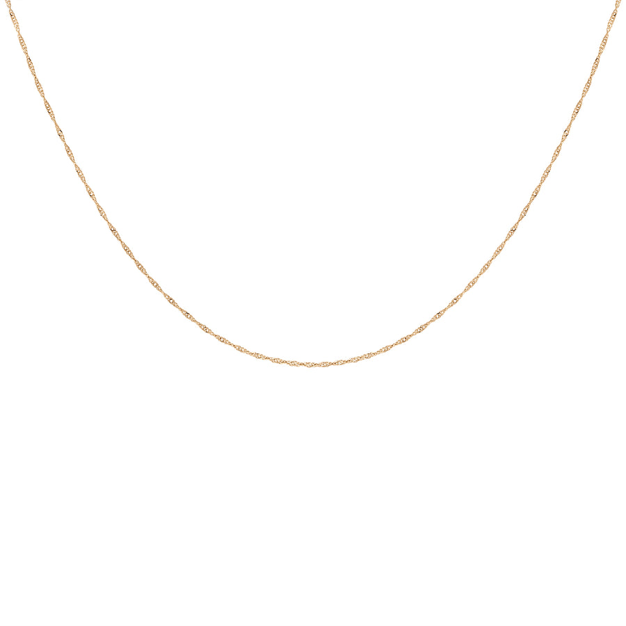 Fine 14K Gold Dainty Shimmer Twist Chain Necklace