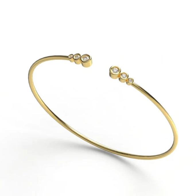 Fine Bezel Set Diamond Bangle Bracelet