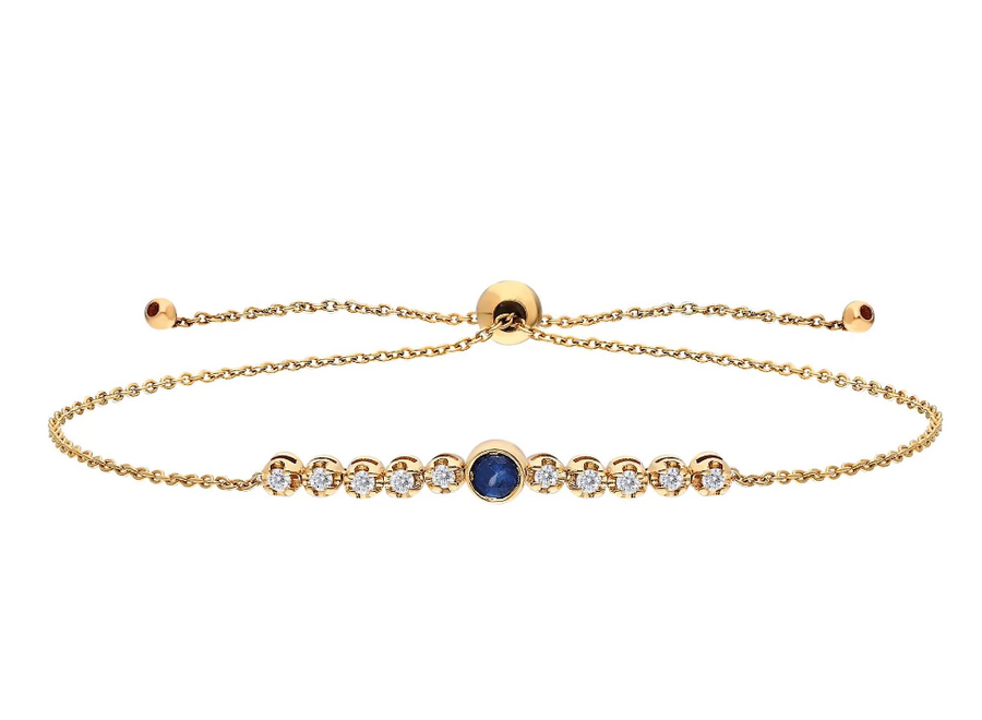 Fine Diamond and Sapphire Bolo Bracelet
