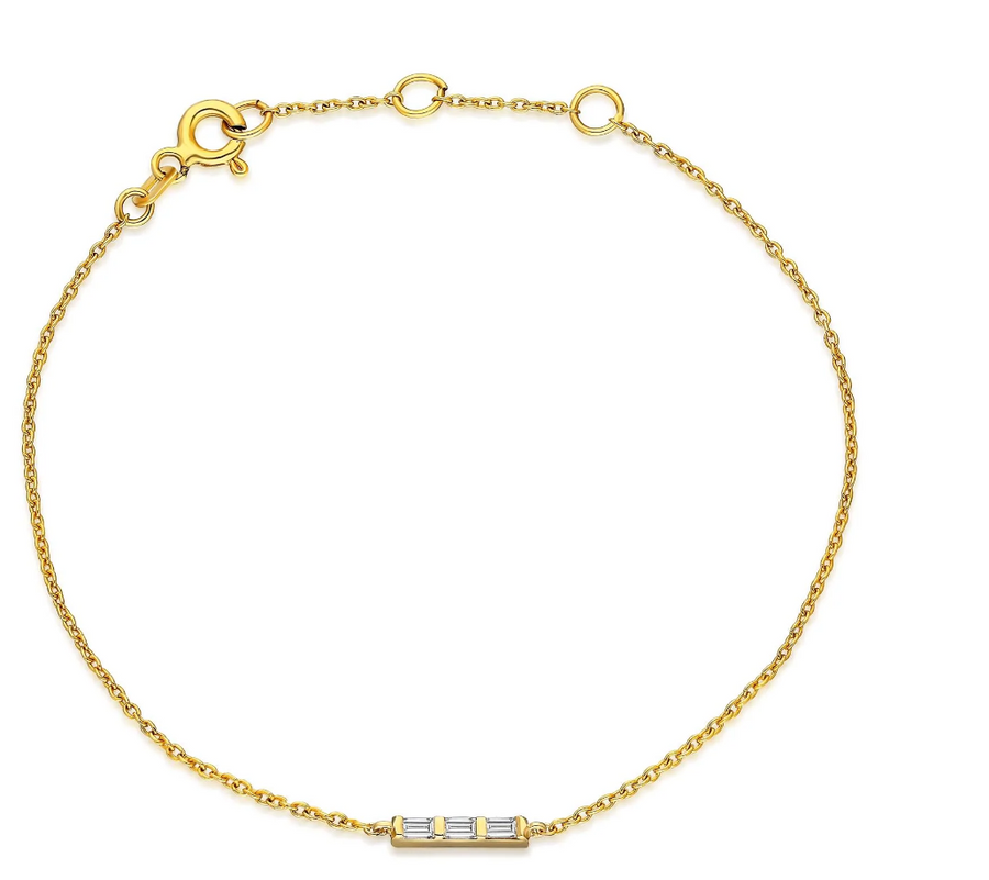 Fine Baguette Diamond Dainty Bracelet