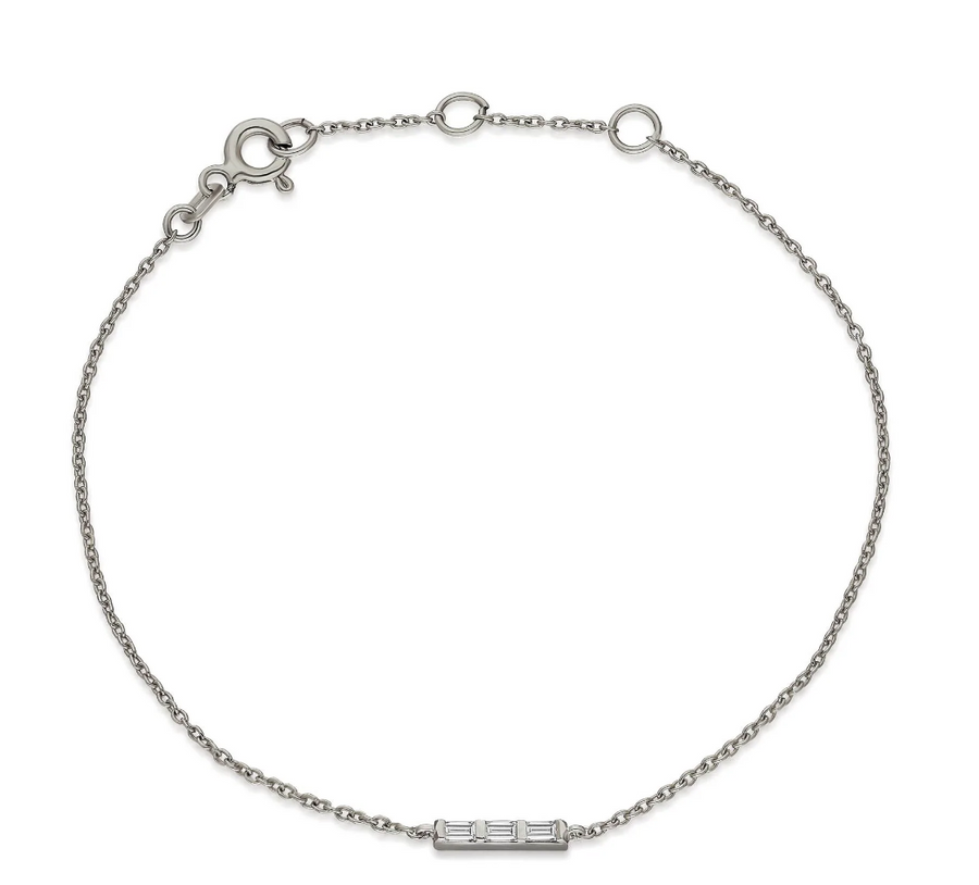 Fine Baguette Diamond Dainty Bracelet