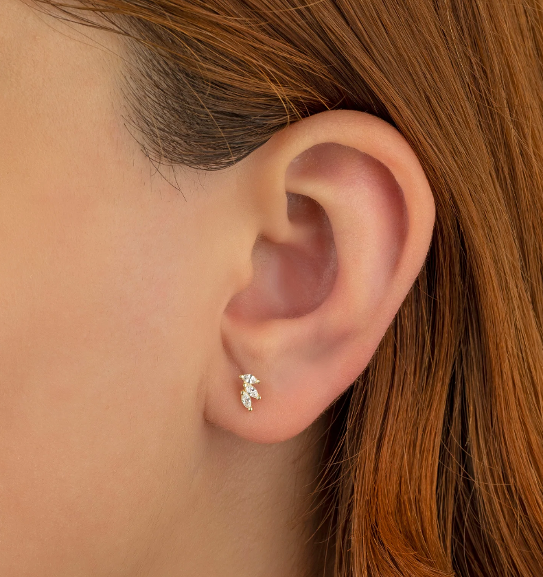 Fine Marquise Diamond Studs Earrings