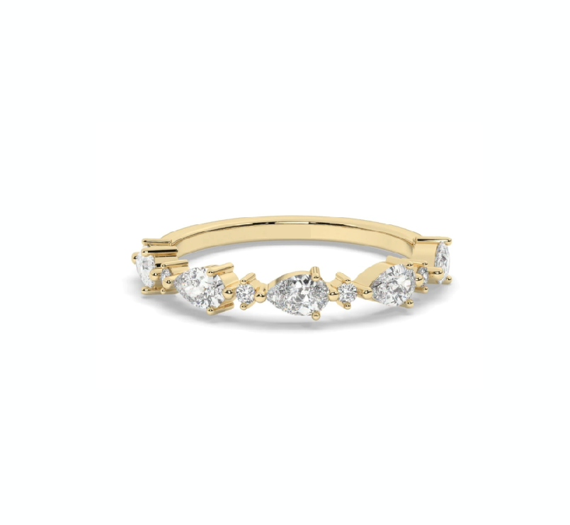 Fine Pear and Round Diamond Ring