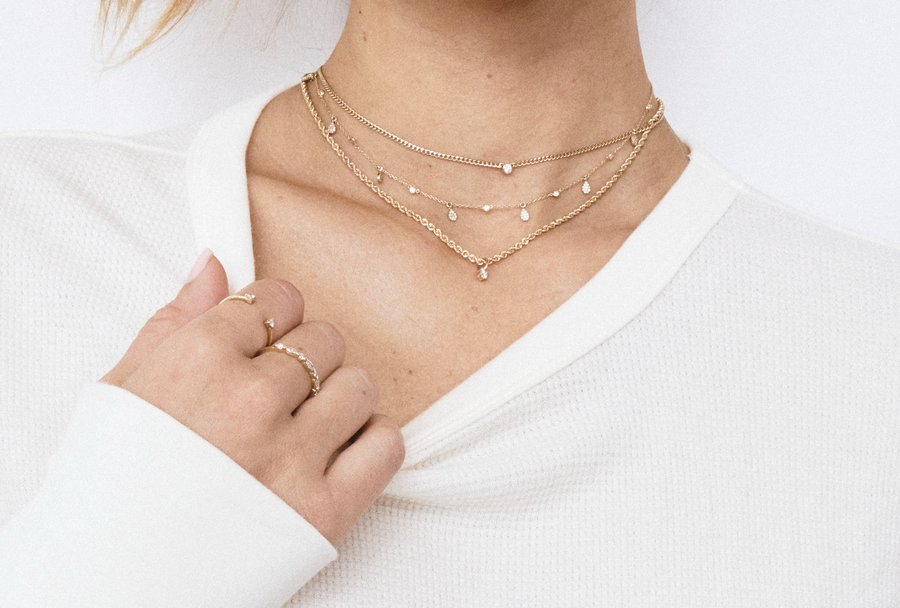 Fine Diamond Pendant on Rope Chain