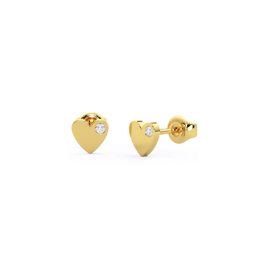 Fine Diamond Accent Heart Studs