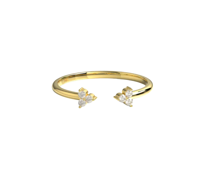 Fine Cluster Diamond Open Stacking Ring