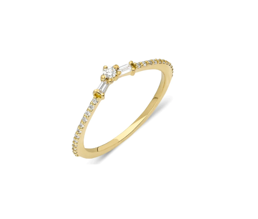Fine Diamond Baguette Stacking Ring