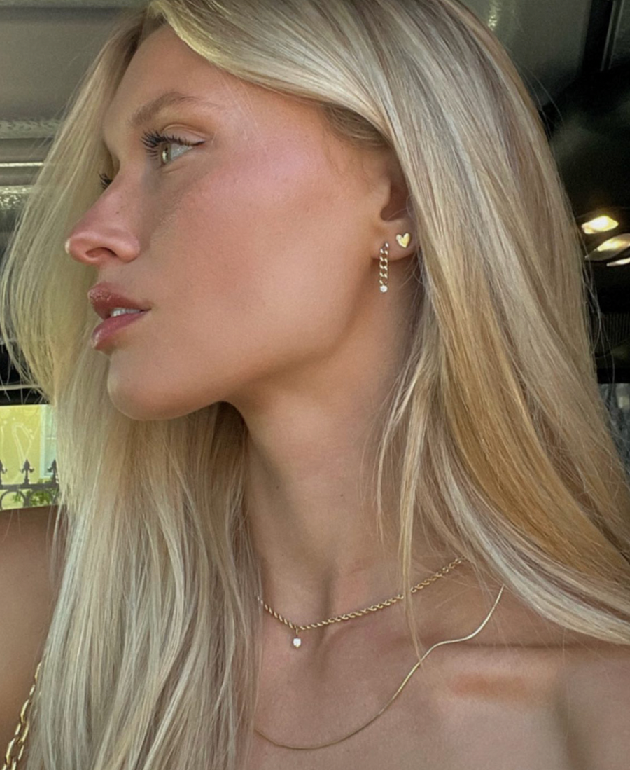 Fine Diamond & Chunky Curb Chain Drop Earrings