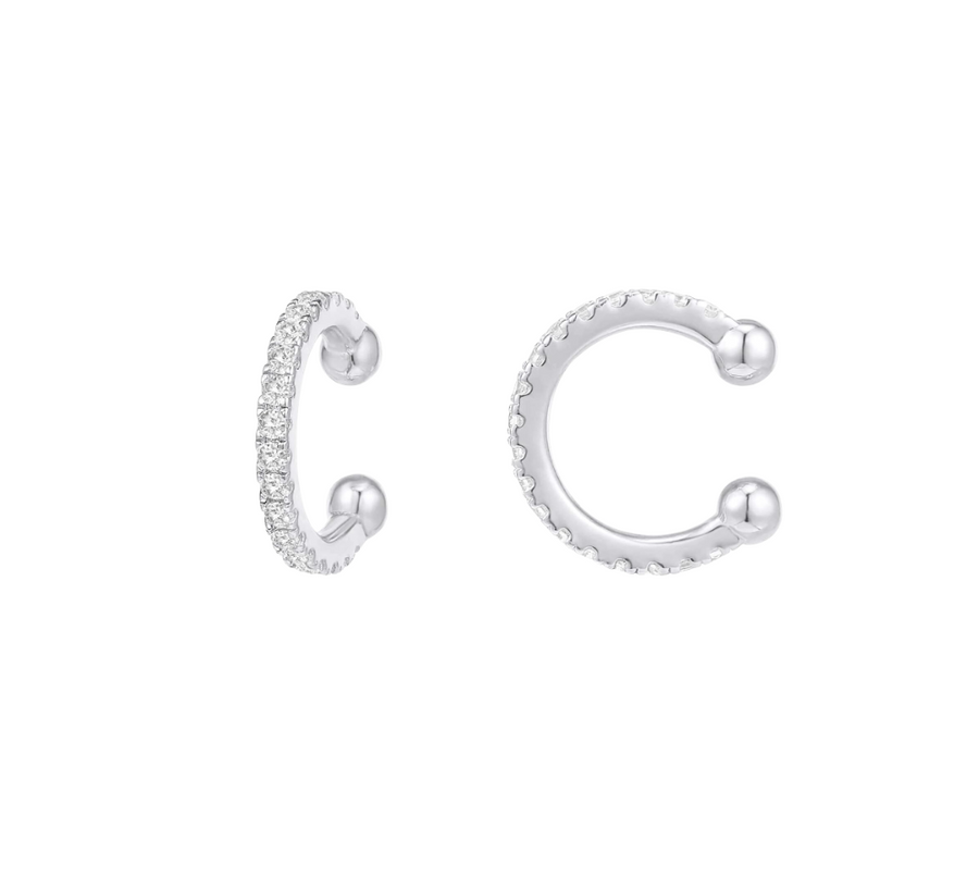 Sterling Silver No Piercing CZ Diamond Ear Cuff