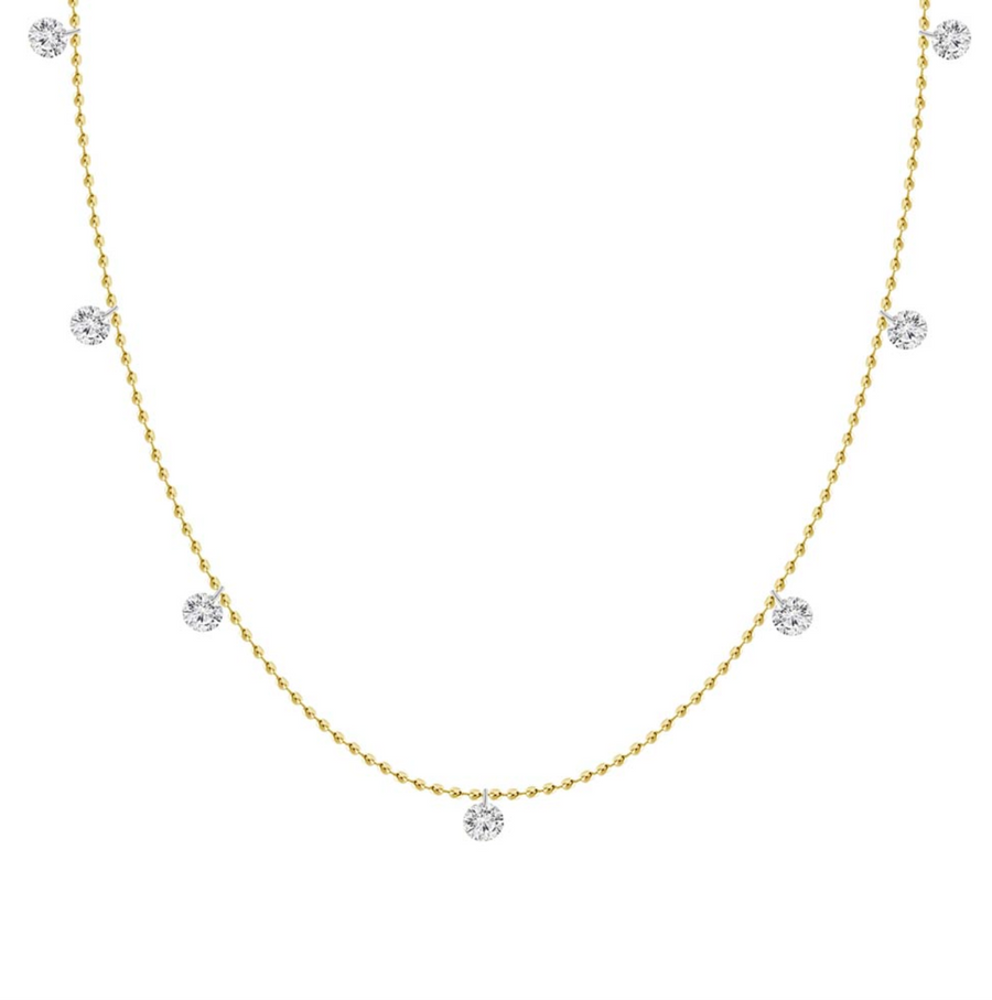 Fine Pierced Diamond Dangle Necklace