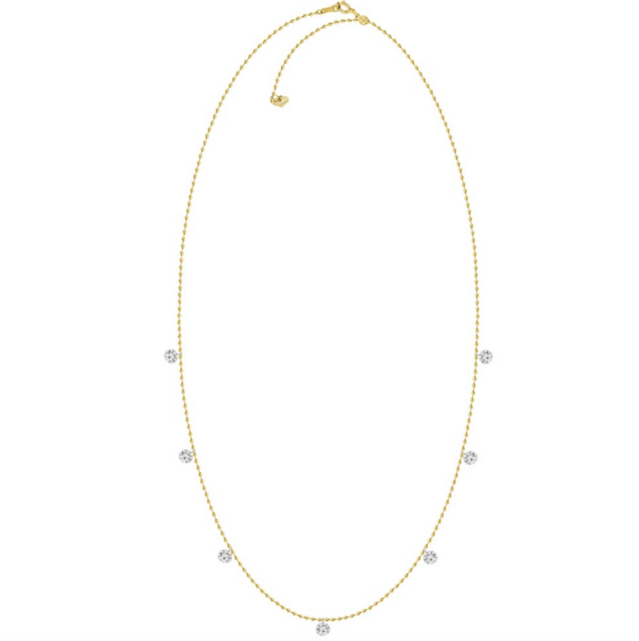 Fine Pierced Diamond Dangle Necklace