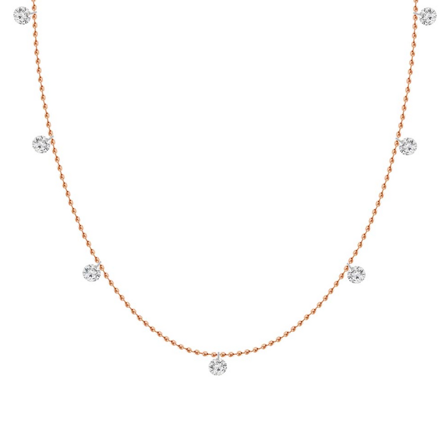 Fine Pierced Diamond Dangle Necklace