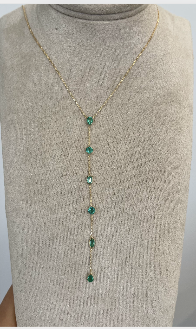 Fine Emerald Lariat Necklace