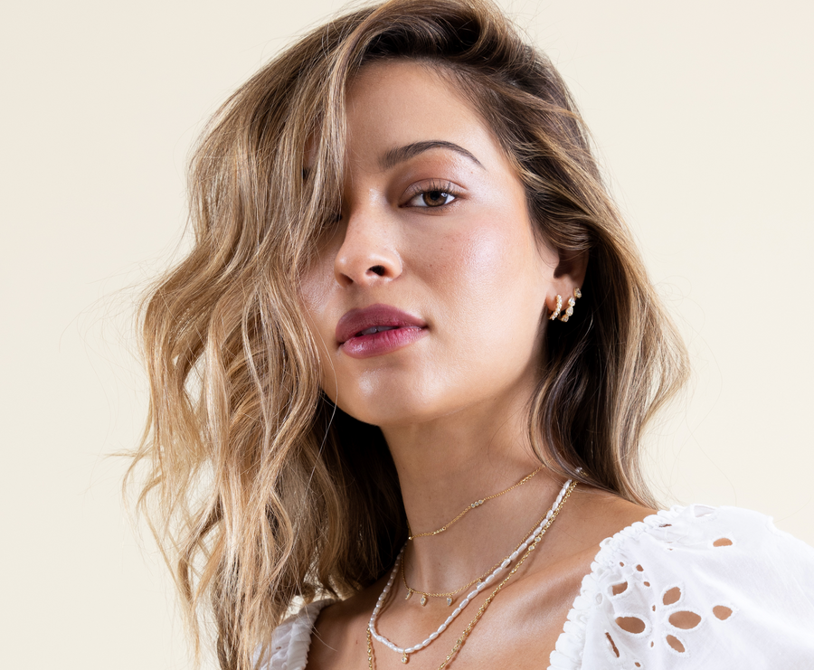 Vermeil Teardrop cz Diamond Baguette Huggie Earring