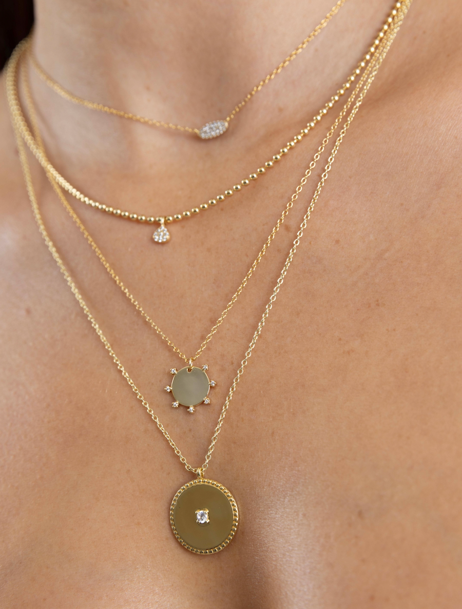 Vermeil Sun Charm Pendant Necklace