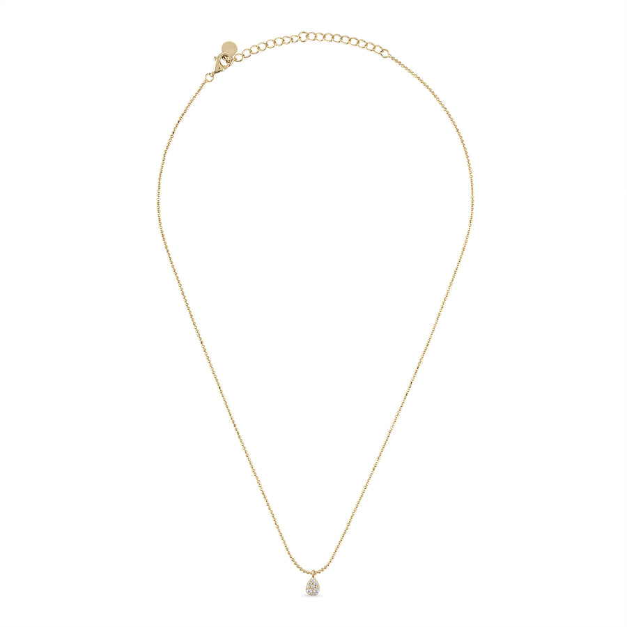 Vermeil Diamond-Cut Chain with Genuine White Sapphire Teardrop