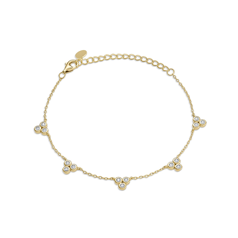 Vermeil Triple Cluster Station Bracelet