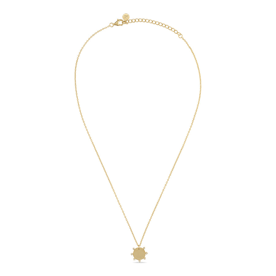 Vermeil Sun Charm Pendant Necklace