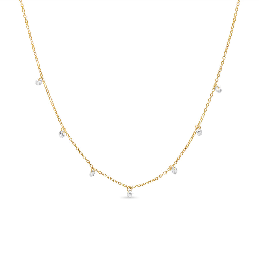 Vermeil Pierced Dangle CZ Diamond Necklace