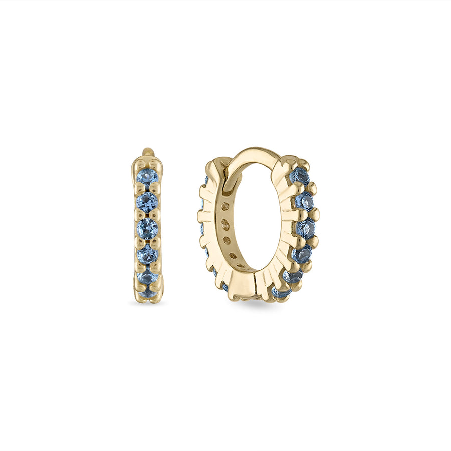 Vermeil Blue CZ Sapphire Huggie Earrings