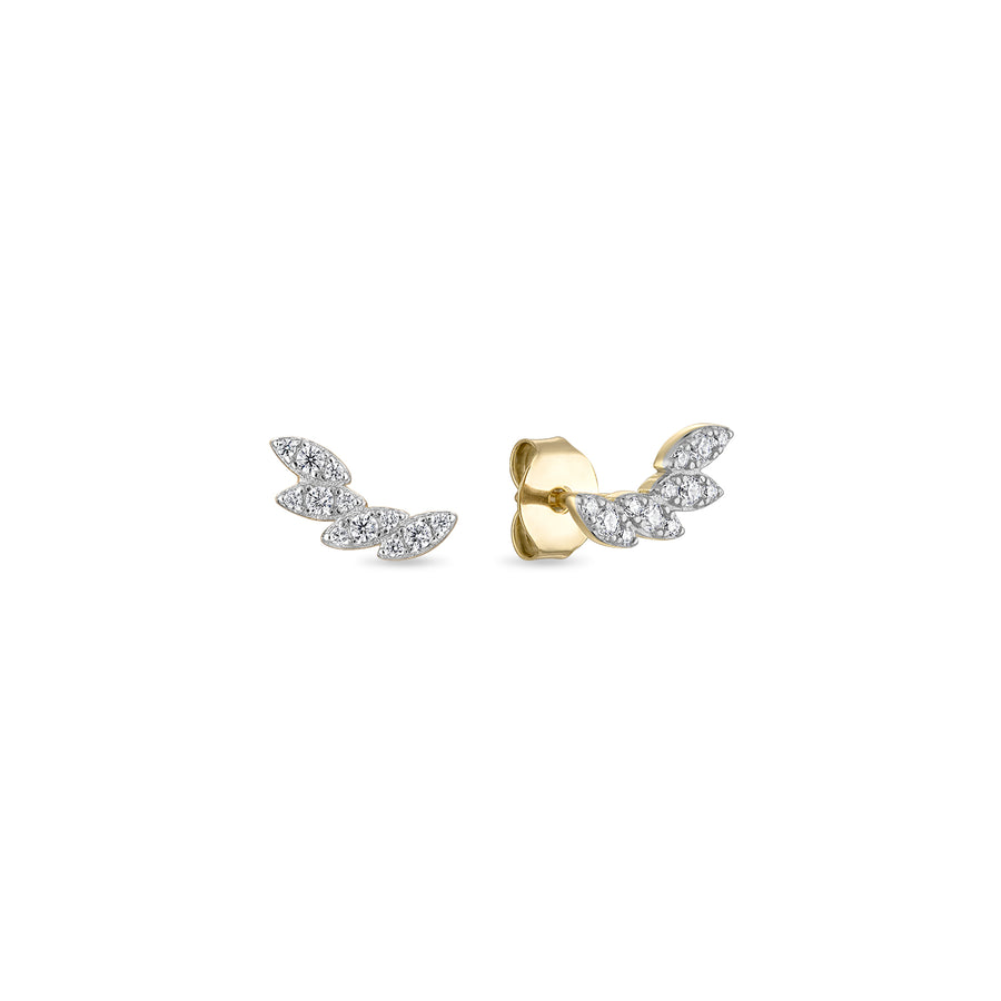 Vermeil Mixed Metal Encrusted Petal Ear Climber Studs