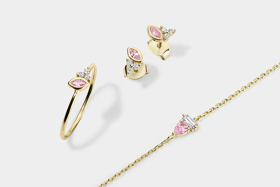 Vermeil Ballerina Pink 3 Piece Jewelry Set