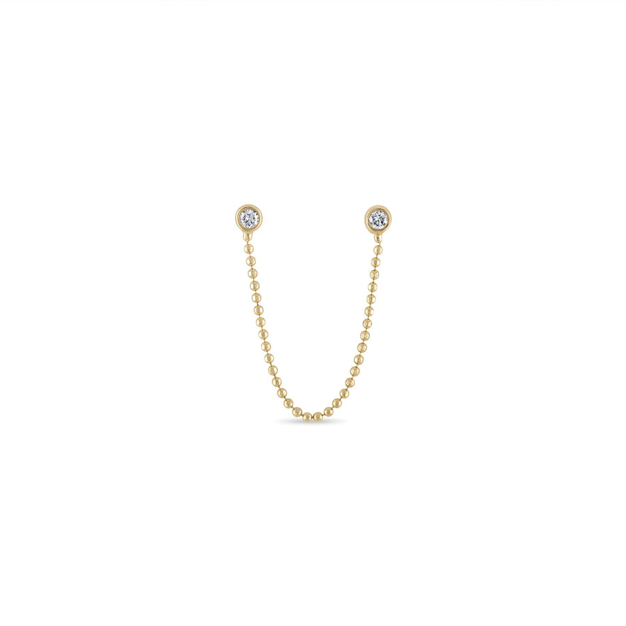 Fine Diamond Beaded Ball Chain Stud Earring