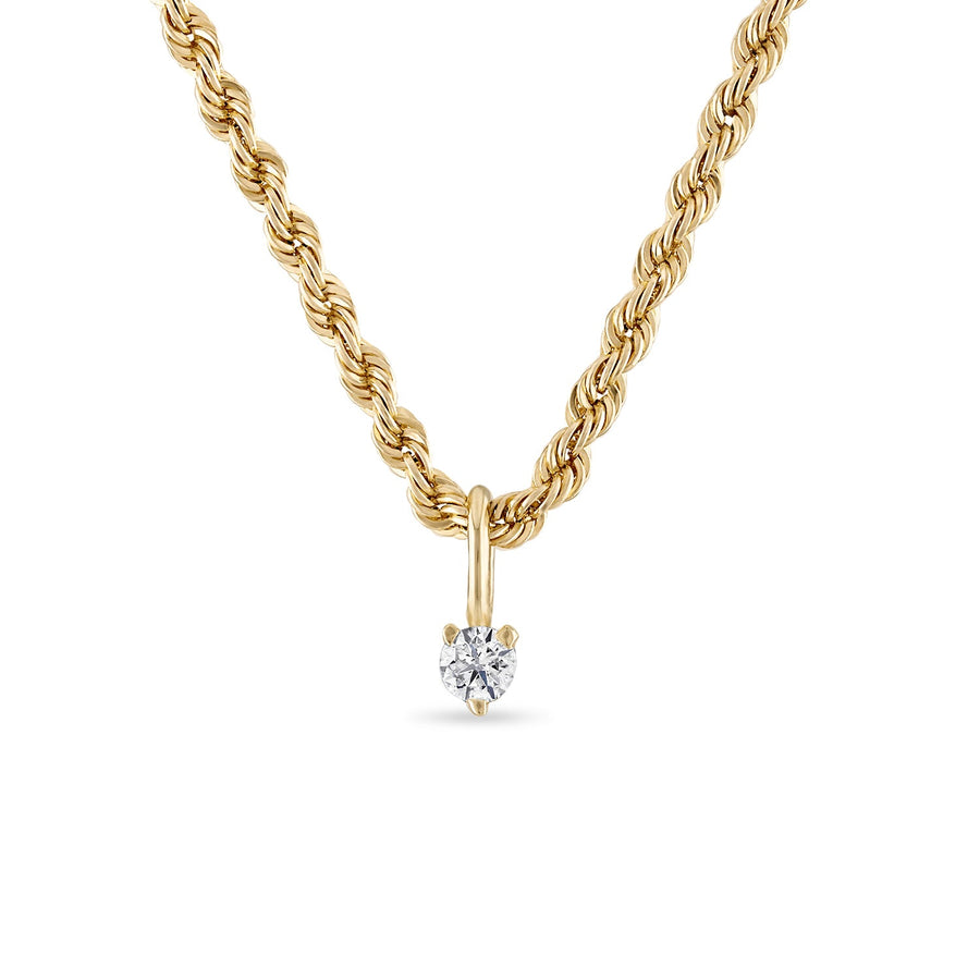 Fine Diamond Pendant on Rope Chain