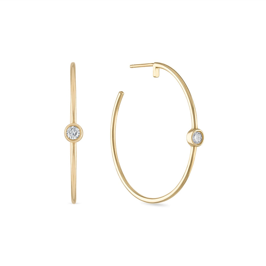 Fine Diamond Accent Large Hoop Earrings